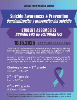 Student Assemblies Suicide Awareness photo flyer
